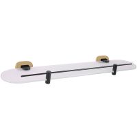 Стеклянная полка Rav Slezak Yukon YUA0900/50CMATZ Черный матовый Золото — фото 1, Полки для ванной и душа