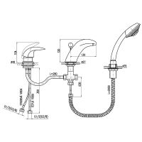 Смеситель на борт ванны Rav Slezak Dunaj D471.5S Хром — фото 2, Смесители на борт ванны