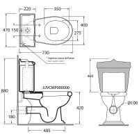 Товар: Унитаз компакт Azzurra Jubilaeum JUVCMP000000BI/(JUB100/MBP bi) без бачка и сиденья - фото 3 Унитаз компакт Azzurra Jubilaeum JUVCMP000000BI/(JUB100/MBP bi) без бачка и сиденья — фото 3, Унитазы