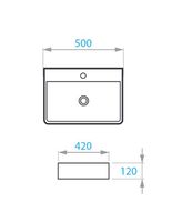 Товар: Раковина Koller Pool Kvadro 50 KR-0500M-WB Белая - фото 3 Раковина Koller Pool Kvadro 50 KR-0500M-WB Белая — фото 3, Раковины
