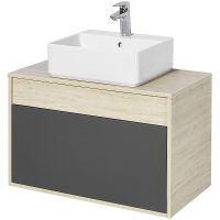 Тумба под раковину Aquaton Лофт Урбан 80 1A247601LQX60 подвесная Cерый графит Дуб орегон — фото 1, Тумбы под раковину