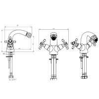 Смеситель для биде Boheme Royal Cristal 296-Royal/CRST Золото — фото 4, Смесители