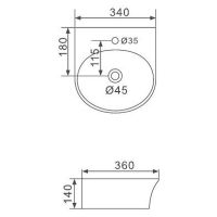 Товар: Раковина Gappo 34 GT703 Белая - фото 2 Раковина Gappo 34 GT703 Белая — фото 2, Раковины подвесные