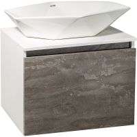 Тумба под раковину Runo Бари 60 00-00001378 подвесная Железный камень Белая — фото 6, Тумбы под раковину