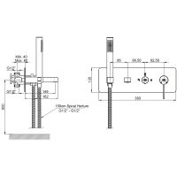 Смеситель для ванны GPD Gildo Colored MKA165-S Черный — фото 9, Смесители