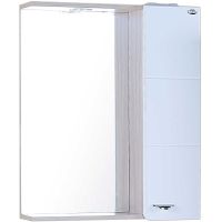 Зеркало со шкафом Onika Стиль 58.01 R 205833 с подсветкой Белое Ясень шимо светлый — фото 1, Мебель для ванной