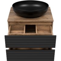 Товар: Тумба под раковину Brevita Dakota 60 DAK-09060-19/02-2Я подвесная Черный кварц Дуб Галифакс олово - фото 4 Тумба под раковину Brevita Dakota 60 DAK-09060-19/02-2Я подвесная Черный кварц Дуб Галифакс олово — фото 4, Мебель для ванной