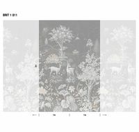 Панно LOYMINA British Style Forest BRIT1 011 Винил на флизелине (1*3) Серый/Бежевый, Природа/Животные — фото 2, Обои для стен