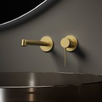 Смеситель для раковины Vincea Rim VBFW-2RM1BG Брашированное золото — фото 2, Смесители для раковины