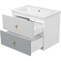 Товар: Тумба с раковиной Brevita 50 Shades of Grey Анастейша 80 УТ000014239 подвесная Белая матовая Серая матовая - фото 4 Тумба с раковиной Brevita 50 Shades of Grey Анастейша 80 УТ000014239 подвесная Белая матовая Серая матовая — фото 4, Мебель для ванной