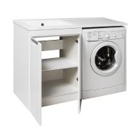 Тумба под раковину Runo Лира 120 УТ000003443 Белая — фото 5, Тумбы под раковину