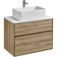 Тумба под раковину Aquaton Либерти 75 1A279501LYC70 подвесная Дуб эльвезия — фото 7, Тумбы под раковину