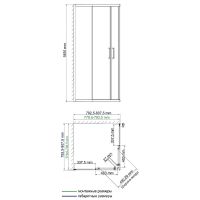 Душевой уголок WasserKRAFT Lippe 80x80 профиль Хром стекло прозрачное арт-45S02 — фото 13, Квадратные душевые уголки