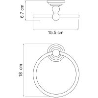 Товар: Кольцо для полотенец WasserKRAFT Ammer K-7060 Хром матовый - фото 3 Кольцо для полотенец WasserKRAFT Ammer K-7060 Хром матовый — фото 3, Полотенцедержатели