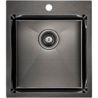 Кухонная мойка Paulmark Kroner 45 PM214551-GM Вороненая сталь — фото 1, Кухонные мойки