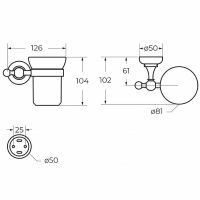 Стакан для зубных щеток Cezares Aphrodite APHRODITE-TUMS-02-Sw Бронза с кристаллом Swarovski — фото 2, Мыльницы