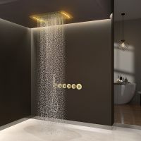 Душевая система Timo Saona SX-2319/17SM с термостатом Золото матовое — фото 3, Встраиваемые душевые комплекты