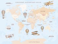 Товар: Фреска детская Ortograf Для самых маленьких 33718 Фактура бархат FX Флизелин (3,6*2,7) Голубой/Бежевый, Карты/Самолеты - фото 2 Фреска детская Ortograf Для самых маленьких 33718 Фактура бархат FX Флизелин (3,6*2,7) Голубой/Бежевый, Карты/Самолеты — фото 2, Фрески