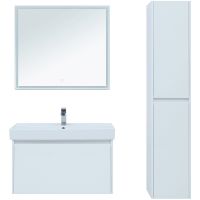 Зеркало Aquanet Nova Lite 90 242264 с подсветкой Белое — фото 4, Зеркала в ванную комнату