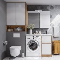 Тумба под раковину Aquaton Лондри 105 1A267001LH0C0 Дуб Сантана без фасада — фото 12, Тумбы под раковину