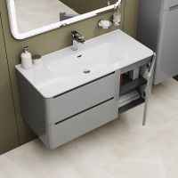 Тумба с раковиной Iddis Edifice 100 подвесная Светло-серая арт-EDI10L0i95K — фото 8, Тумбы с раковиной