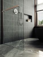 Душевая перегородка Maybah Glass MGD-720-5ш 690x1950 в широком профиле Хром матовый стекло прозрачное — фото 6, Душевые перегородки