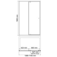 Товар: Душевая дверь WasserKRAFT Aula 110 11P13 профиль Хром стекло прозрачное - фото 4 Душевая дверь WasserKRAFT Aula 110 11P13 профиль Хром стекло прозрачное — фото 4, Душевые двери в нишу
