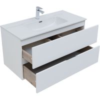 Товар: Тумба под раковину Aquanet Алвита New 100 277518 подвесная Белая матовая - фото 3 Тумба под раковину Aquanet Алвита New 100 277518 подвесная Белая матовая — фото 3, Мебель для ванной