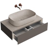 Тумба под раковину Kerama Marazzi Magica 90 MA.90.1\EGR.M подвесная Вечерний серый матовый — фото 3, Тумбы под раковину