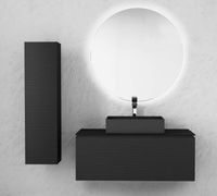 Шкаф пенал Jorno Stone 33 Stn.04.120/P/A/JR подвесной Антрацит — фото 3, Пеналы для ванной комнаты