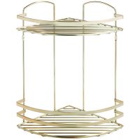 Полка корзина Tekno-tel LM008G угловая Золото — фото 1, Полки для ванной и душа