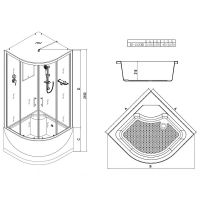 Душевая кабина Esbano ES-110CRB 110x110 ESKB110CRB без гидромассажа — фото 22, Душевые кабины