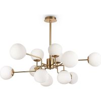 Люстра Maytoni Modern Erich MOD221-PL-12-G Белая Латунь — фото 1, Люстры