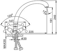 Смеситель для кухни Frap H19 F4219 Хром — фото 4, Смесители для кухни