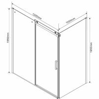 Душевой уголок Vincea Como 120x100 VSR-1C1012CLB профиль Черный стекло прозрачное — фото 7, Прямоугольные душевые уголки