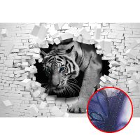 Фреска Ortograf 3D 33261 Фактура бархат серебро FX-S Флизелин (4*2,7) Белый/Серый, Кирпич/Животные арт-33261 (бархат серебро FX-S) — фото 1, Фрески