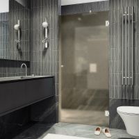 Душевая дверь Maybah Glass MGD-516-4 705x1950 на петлях Хром глянцевый стекло бронзовое матовое — фото 1, Душевые двери в нишу