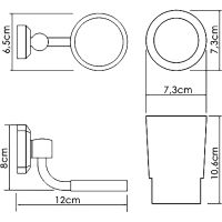 Стакан для зубных щеток WasserKRAFT K-28128 Хром — фото 3, Мыльницы