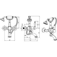 Товар: Смеситель для ванны Boheme Crystal 303-CRST Бронза - фото 5 Смеситель для ванны Boheme Crystal 303-CRST Бронза — фото 5, Смесители