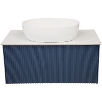 Тумба под раковину La Fenice Terra 80 FNC-01-TER-BG-80 подвесная Синяя матовая — фото 4, Мебель для ванной