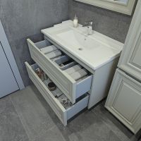 Тумба под раковину Caprigo Ponza 90 13523-030.000.00.20 подвесная Серая матовая — фото 2, Тумбы под раковину