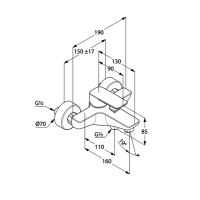 Товар: Смеситель для ванны Kludi Pure Style 406813975 Черный матовый - фото 3 Смеситель для ванны Kludi Pure Style 406813975 Черный матовый — фото 3, Смесители