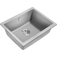 Кухонная мойка Milacio Leon 55 Cuarzo MC.77083 Серый металлик — фото 1, Кухонные мойки