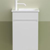 Тумба с раковиной Burgbad Lin20 40 SGIE042LF5351C0001*1 подвесная Белая матовая — фото 1, Мебель для ванной