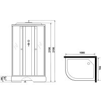 Товар: Душевая кабина Niagara Promo 100x70 R P100/70/26R/MT без гидромассажа - фото 12 Душевая кабина Niagara Promo 100x70 R P100/70/26R/MT без гидромассажа — фото 12, Душевые кабины