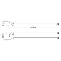 Полотенцедержатель WasserKRAFT Rhein K-6231 поворотный Хром — фото 3, Полотенцедержатели