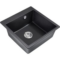 Кухонная мойка Milacio Murcia 51 Cuarzo MC.77021 Черная матовая — фото 1, Кухонные мойки