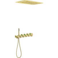 Душевая система Timo Saona SX-2319/17SM с термостатом Золото матовое — фото 1, Встраиваемые душевые комплекты