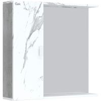 Зеркало со шкафом Onika Марбл 75.00 У 207524 Мрамор Камень бетонный — фото 1, Зеркальные шкафы в ванную