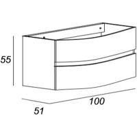 Тумба под раковину Cezares Dalila 100 54712 подвесная Frassinato Bianco — фото 4, Тумбы под раковину